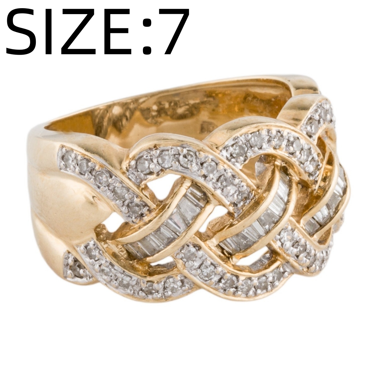 Unisex Copper Floral Pattern Ring with Synthetic Zirconia